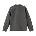 thumbnail image 6 of Men's Wool Blend Jacket Solid Color Lapel Button Front Flap Double Pocket Utility Coat for Fall Winter Business Christmas,Dark Gray,2XL, 6 of 9