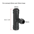 thumbnail image 3 of Conector de manguera en T de plástico Barb de 20mm Uxcell, paquete de 5, 3 of 3