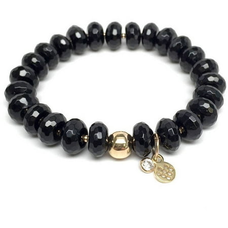 Julieta Jewelry Black Onyx London 14kt Gold over Sterling Silver Stretch Bracelet