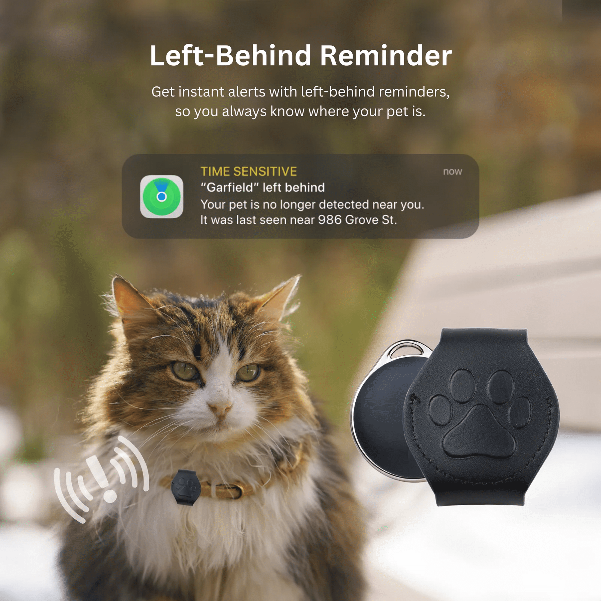 NIJITAG Smart Item Finder with Dog Collar case By LINKSTYLE — Unlimited Range with Apple Find My Network, Waterproof, No Subscription needed, iOS Only (3-Smart Tags + 1-Case)