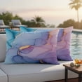 thumbnail image 4 of Blue Purple Pink Ombre Outdoor Waterproof Pillow Covers, Modern Marble Abstract Decorative Rectangle Throw Pillowcase Sofa Cushion Sham for Patio/Couch/Chair, 20"x12" 2 Pack, 4 of 8