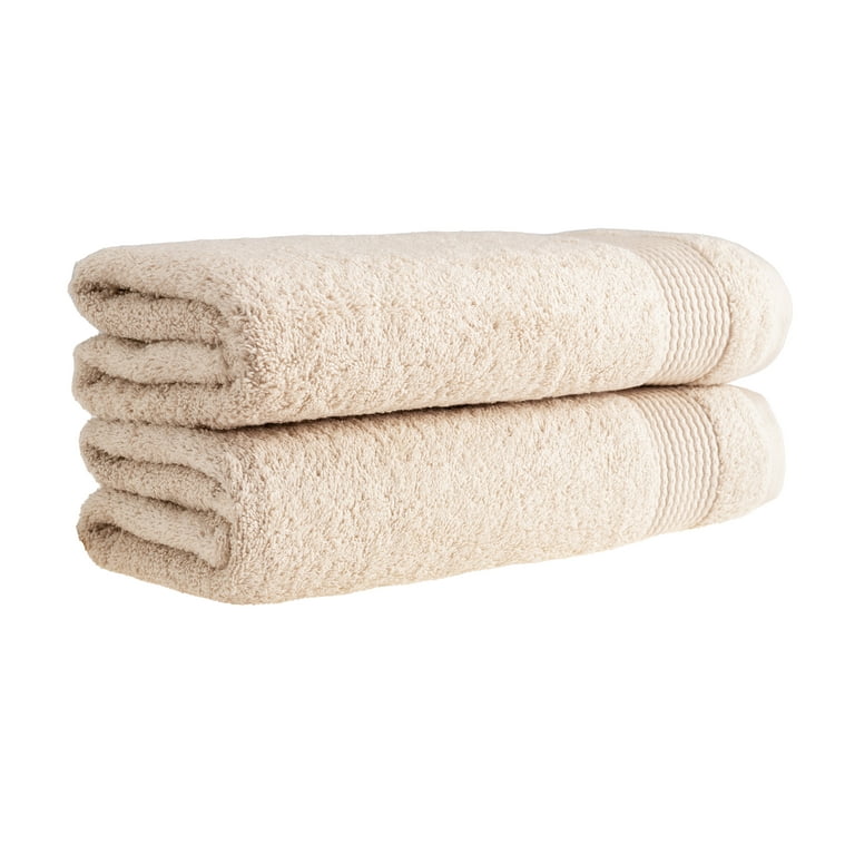 HALLEY Turkish Bath Towels Set - 2 Pack Bathroom Set, Ultra Soft, Machine  Washable, Highly Absorbent, 100% Cotton - Luxury Spa Quality - Cream
