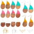 thumbnail image 1 of DIY Dangle Earring Making Kits Including Resin & Teardrop Walnut Wood Pendants Brass Earring Hooks & Jump Rings Mixed Color 96pcs/box, 1 of 6