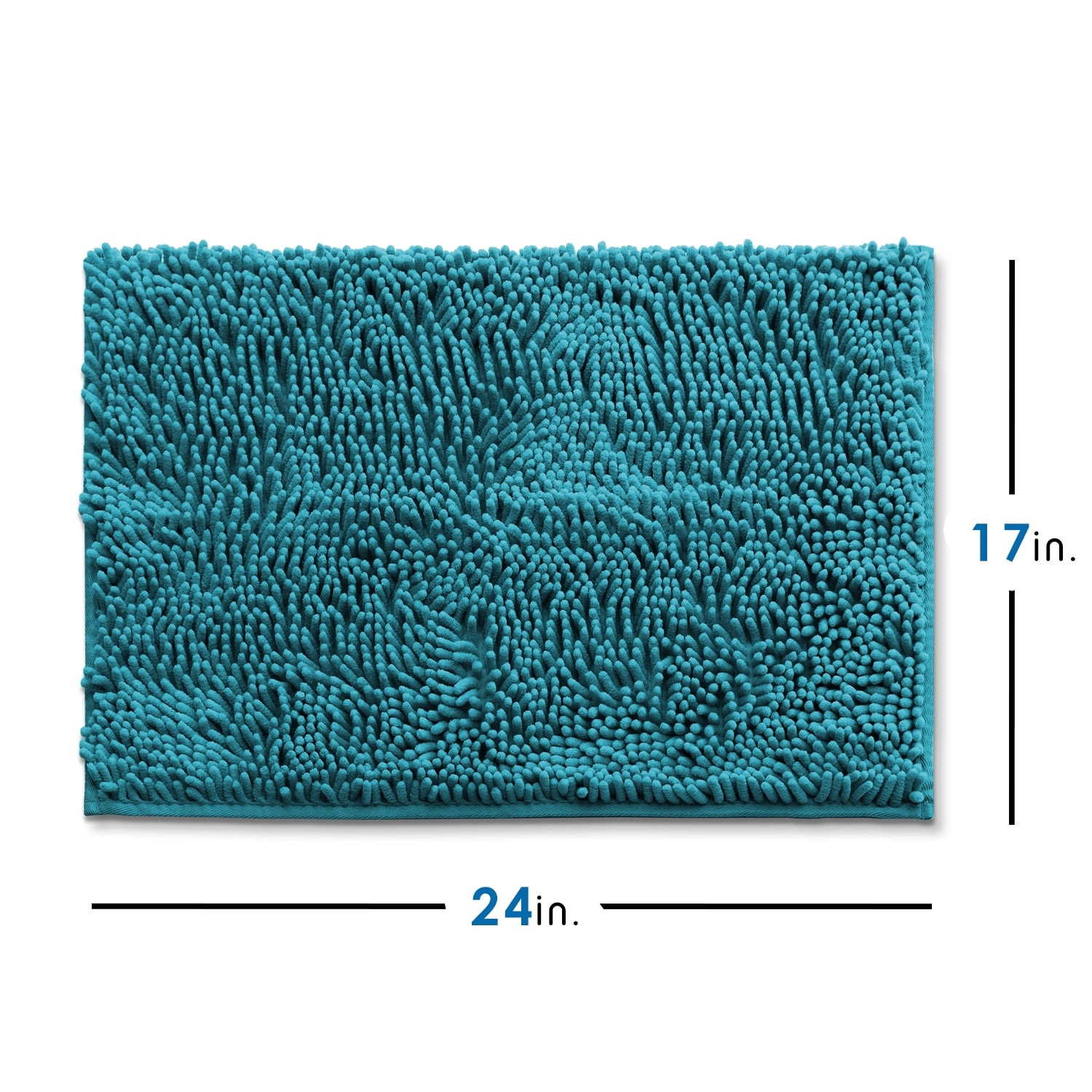 Nestl Bathroom Rugs, Machine Washable Bath Mats For bathroom Floor Rugs, Nonslip Backing Rubber Bath Rug, Teal