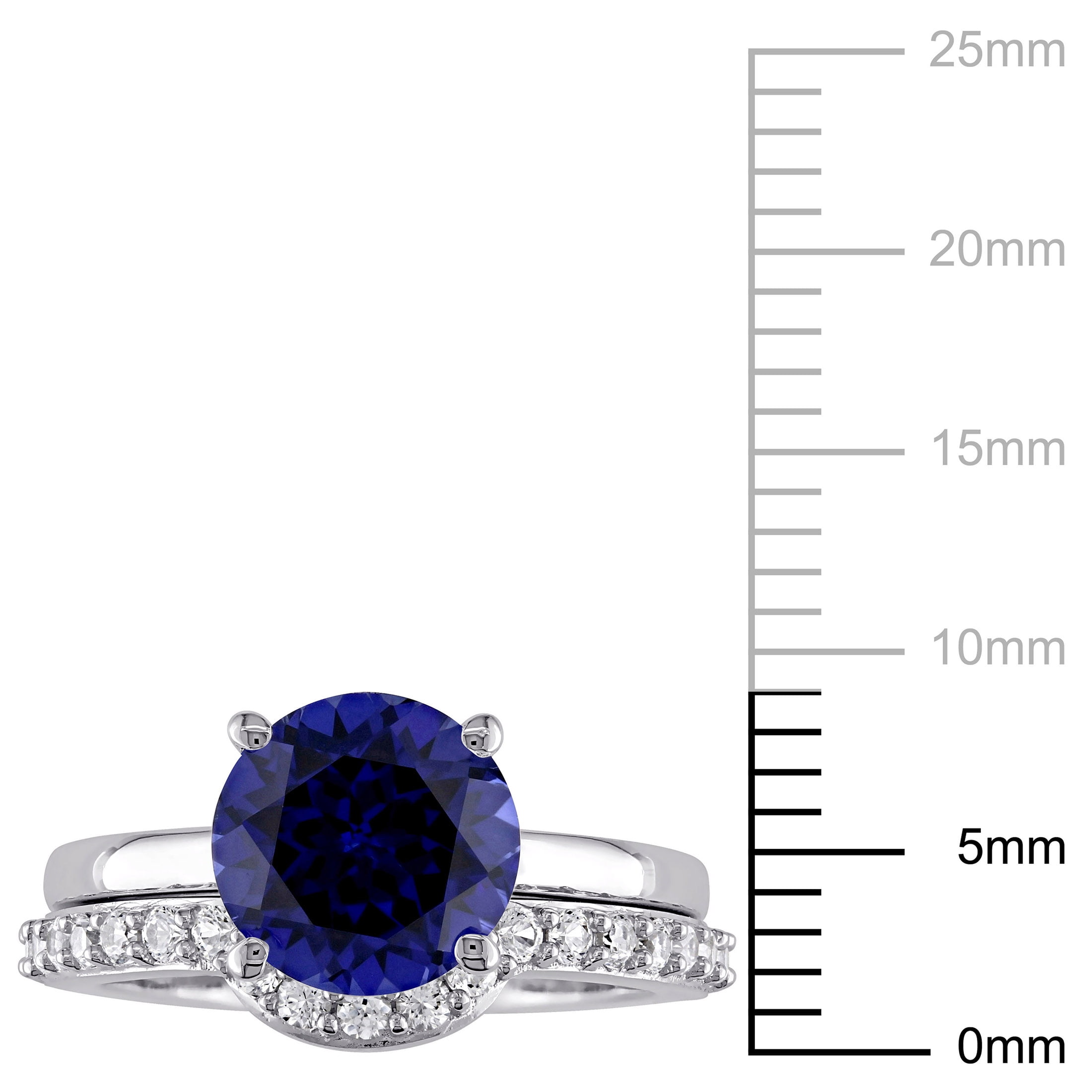 Everly Women's Created Sapphire 10k White Gold Bridal Set