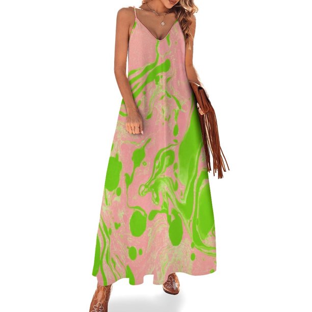 Vestido sin mangas elegante y bonito con rubor y vegetación #redbubble #decor #buyart para mujer, vestido de verano para mujer
