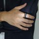 thumbnail image 5 of Heytea Anillo de orgullo arcoíris esmaltado de acero inoxidable de 8 mm para banda de compromiso de boda del orgullo Q lésbico y gay - -, 5 of 5