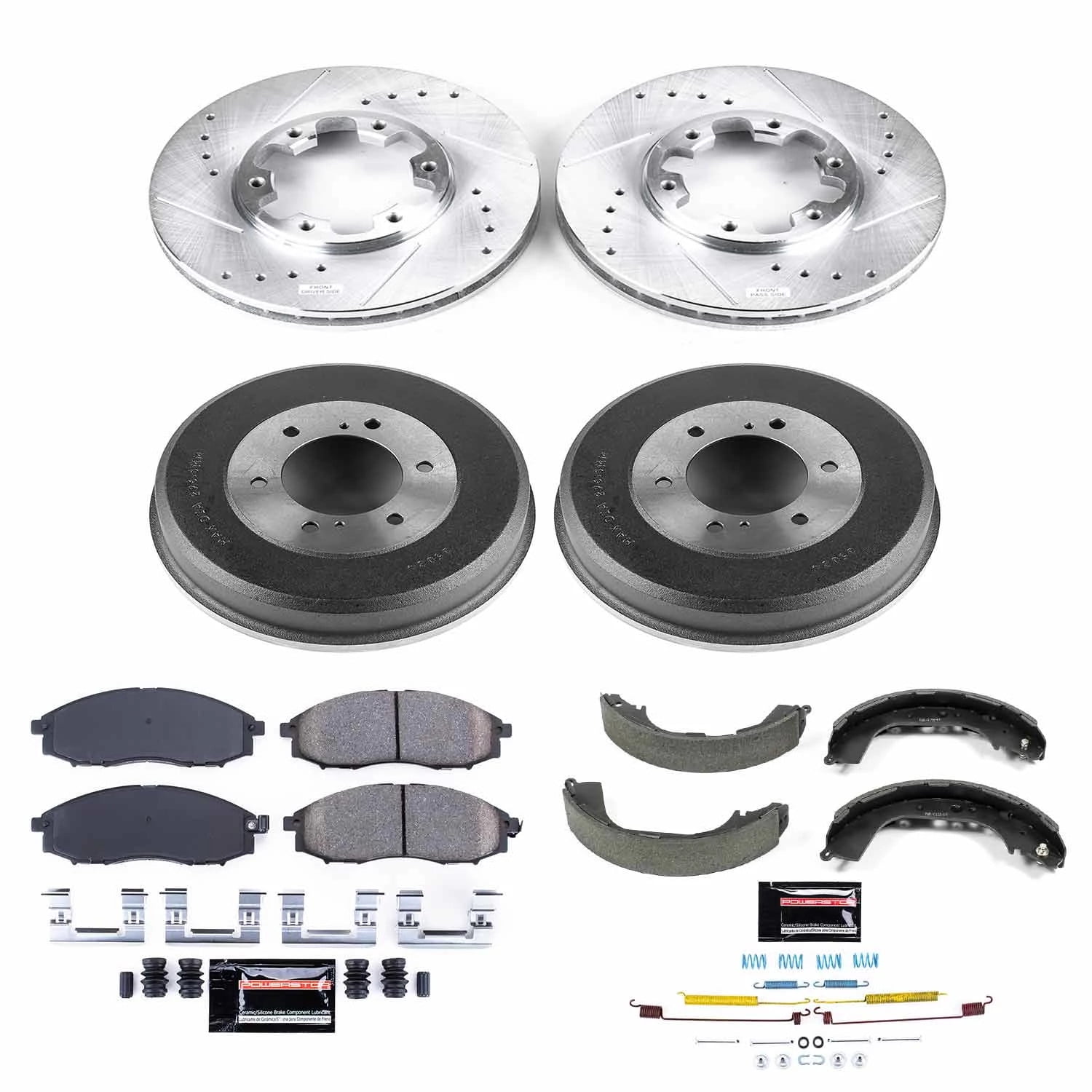 PowerStop Front and Rear Z23 Evolution Sport Brake Pad Rotor Drum and Shoe Kit Fits: NISSAN Select Models K15118DK