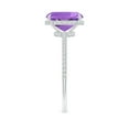 thumbnail image 3 of ANGARA Natural Thin Shank Cushion Cut 2 ct Amethyst Ring with Diamonds in 14K White Gold for Women (Size-9x7mm) | February Birthstone, Anniversary, Jewelry Gift for Women | Natural Amethyst Ring, 3 of 9