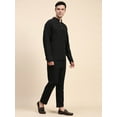 thumbnail image 4 of SKAVIJ Men's 2 Pieces Handloom Cotton Shirt Pant set Casual Long Sleeve Short Length Wooden Button Henley Summer Yoga Outfits (Small,Black), 4 of 6