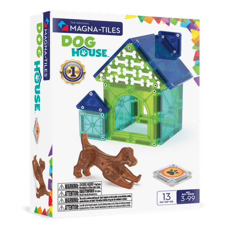 MAGNA-TILES® Dog House 13-Piece Magnetic Construction Set, The Original Magnetic Building Brand
