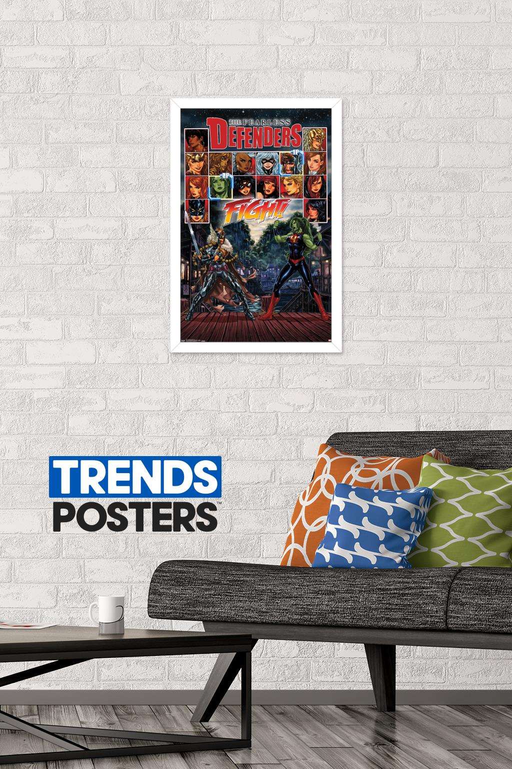 Marvel Comics - The Fearless Defenders - Fight! Wall Poster, 14.725" x 22.375", Framed