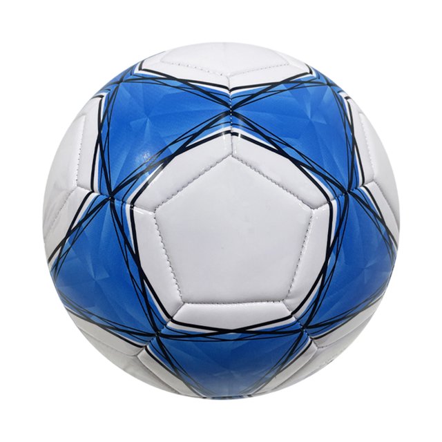 kurtrusly Ballon de Soccer - Durable et Résistant à l'Usure pour Sports Extérieurs Machine Cousu Football Ballon de Football Extérieur Sports Football Pentagramme Bleu 5 1Set