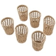 thumbnail image 3 of 6 PCS Woven Cup Holders Anti Scald Hollow Straw Woven Glass Cup Sleeve for Glass Bottles Plastic Cups Mugs, 3 of 5