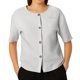 thumbnail image 1 of Top holgado de cuello en V con botones para mujer, tejido elástico suave, ideal para combinar con vaqueros o leggings, tallas S-XXL, 1 of 7