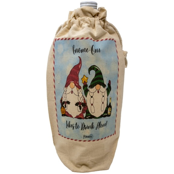 Gnome-one Likes to Drink Alone Funny Liquor, Whiskey, Wine Gift Bag | Alcohol Tote