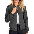 thumbnail image 4 of ClodeEU Women's Cropped Jacket,Long Sleeve Button Lightweight Jacket,Casual Trendy Outwear Dark Gray,Womens Plus S, 4 of 8