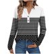 thumbnail image 2 of Ailaofu Womens Long Sleeve Tops Fall Button V Neck Graphic Shirts Dressy Casual Henley Tops Women Blouses, 2 of 5