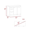 thumbnail image 4 of Modern Kitchen Base Cabinet, Three Drawers, Two Internal Shelves, White / Dark Walnut, 4 of 8