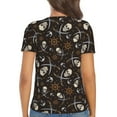 thumbnail image 3 of Honeii Pirate Skulls Print Women's V-Neck T-Shirt,Short Sleeve V Neck Tees Tops for Women , Perfect for Work, Travel, and Everyday Wear, 3 of 7