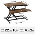 thumbnail image 3 of Standing Desk Wide Height Adjustable Quick Sit Stand Computer Desk Converter for Home Office Workstation ( Frame + Desktop), 3 of 7