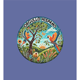 thumbnail image 2 of Orgullo Hispano Parrot Mosaic Adult Blue Crew Neck Short Sleeve Tee-Medium, 2 of 6