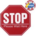 thumbnail image 2 of MasteelfCA 5 Sheets Social Distancing Decals Stop Please Wait Here Signs Letter Printed PVC Stickers Public Safety Distance Awareness Signs, 2 of 9