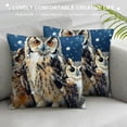 thumbnail image 3 of Orinice Owls Snow Sky Graphic Decorative Cushion Throw Pillow Cover for Home Living Room Bedroom, Soft and Durable 1PC 12x12in, 3 of 5