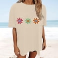 thumbnail image 2 of DHFJKG Womens Oversized Retro T Shirt Casual Short Sleeve Round Neck Drop Shoulder Floral Printed Baggy Streetwear Tshirts Beach Graphic Tee Soft Tops, 2 of 4