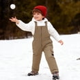 thumbnail image 3 of Valcatch Unisex Toddler Solid Color Snow Bib Overalls Waterproof Warm Down Puffer Snowsuit for Baby Boys Girls, 3 of 8