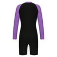 thumbnail image 3 of iiniim Girls Boys Long Sleeve One Piece Swimsuit Shorty Wetsuit Kids Surfing Rash Guard UPF 50 Purple 10, 3 of 7