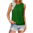 thumbnail image 2 of Tops for Women Trendy GaThRRgYP Women Tops Summer T-Shirts,Women's Loose Casual Solid Color Round Neck Sleeveless Top Green XXL, 2 of 9