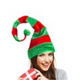 thumbnail image 4 of Gorro de Papá Noel de felpa con rayas rojas y blancas para hombre y mujer, de fieltro largo, unisex, para adultos y Navidad, 4 of 5