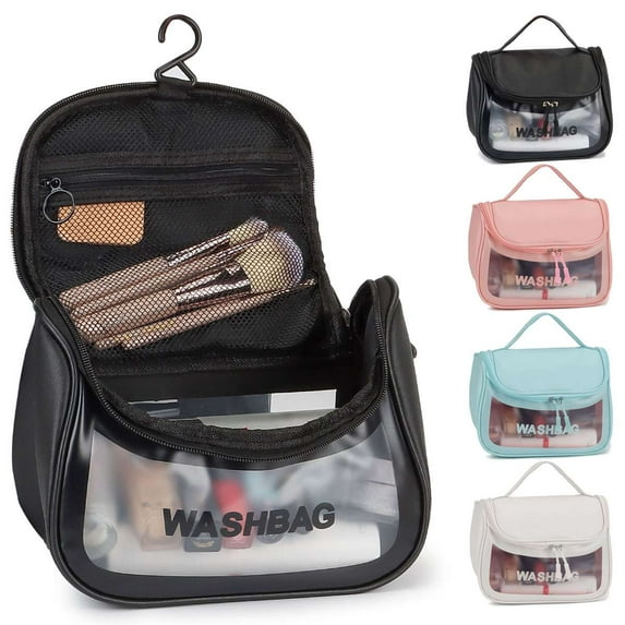 Deago Hanging Travel Toiletry Bag Waterproof Makeup Cosmetic Bag Travel Organizer for Women and Girls (White)