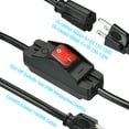 thumbnail image 4 of Uxcell Copper Outdoor Extension Cord with Waterproof Switch 3 Prong Extension Cable Black 3Ft 1 Pcs, 4 of 7