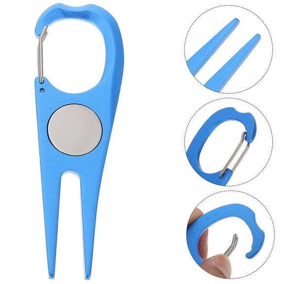 ROSENICE 1Pcs Sky-Blue Aluminum Alloy Golf Divot Tool with Professional Design for Outdoor .9X1.2X0.2In