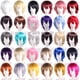 thumbnail image 2 of Xiao Hua Peluca de anime unisex de pelo corto, para cosplay, con capas esponjosas, sintética, resistente al calor, con flequillo, color rosa oscuro., 2 of 2