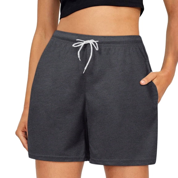 Rggeeun Women'S Shorts Solid Color Elastic High Waist Soft Breathable Loose Fit Wide Leg Knee-Length With Side Pockets & Adjustable Tie For Summer Formal Wear Stylish Bottoms,Bw2,L