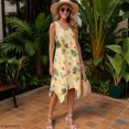 thumbnail image 5 of HELLHERO Side Pockets Summer Sleeveless Dress, Tropical Fruit Print Sleeveless Dresses Polyester Round Neck Sleeveless Sundress Irregular Hem, 5 of 8