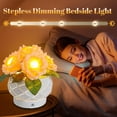 thumbnail image 3 of Flower Lamp Touch Lamp, Rechargeable Cordless Rose Lamp, 3 Colors Stepless Dimming Flower with Vase, LED Desk Lamp Table Centerpieces for Home Party Decor Gifts, 3 of 6