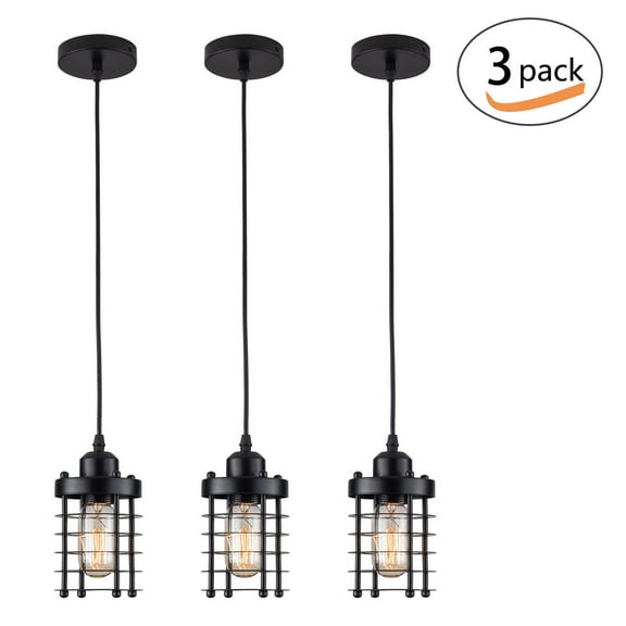 Farmhouse Kitchen Island Hanging Pendant Lighting Rustic Ceiling Light 3 pack