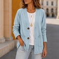 thumbnail image 4 of Sorvello Women's Vintage Open Front Denim Jacket, Long Sleeve Casual Jean Outerwear With V Neck For Daily Wear Light Blue M, 4 of 5