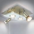 thumbnail image 1 of AIR-LED Track Lighting Fixtures Ceiling, 4-Light Directional Kitchen Light Fixture Ceiling, Adjustable Flush Mount Ceiling Light for Living Room, Dining Room, Nickel and Chrome, 4 * 3W GU10 Bulbs, 1 of 4
