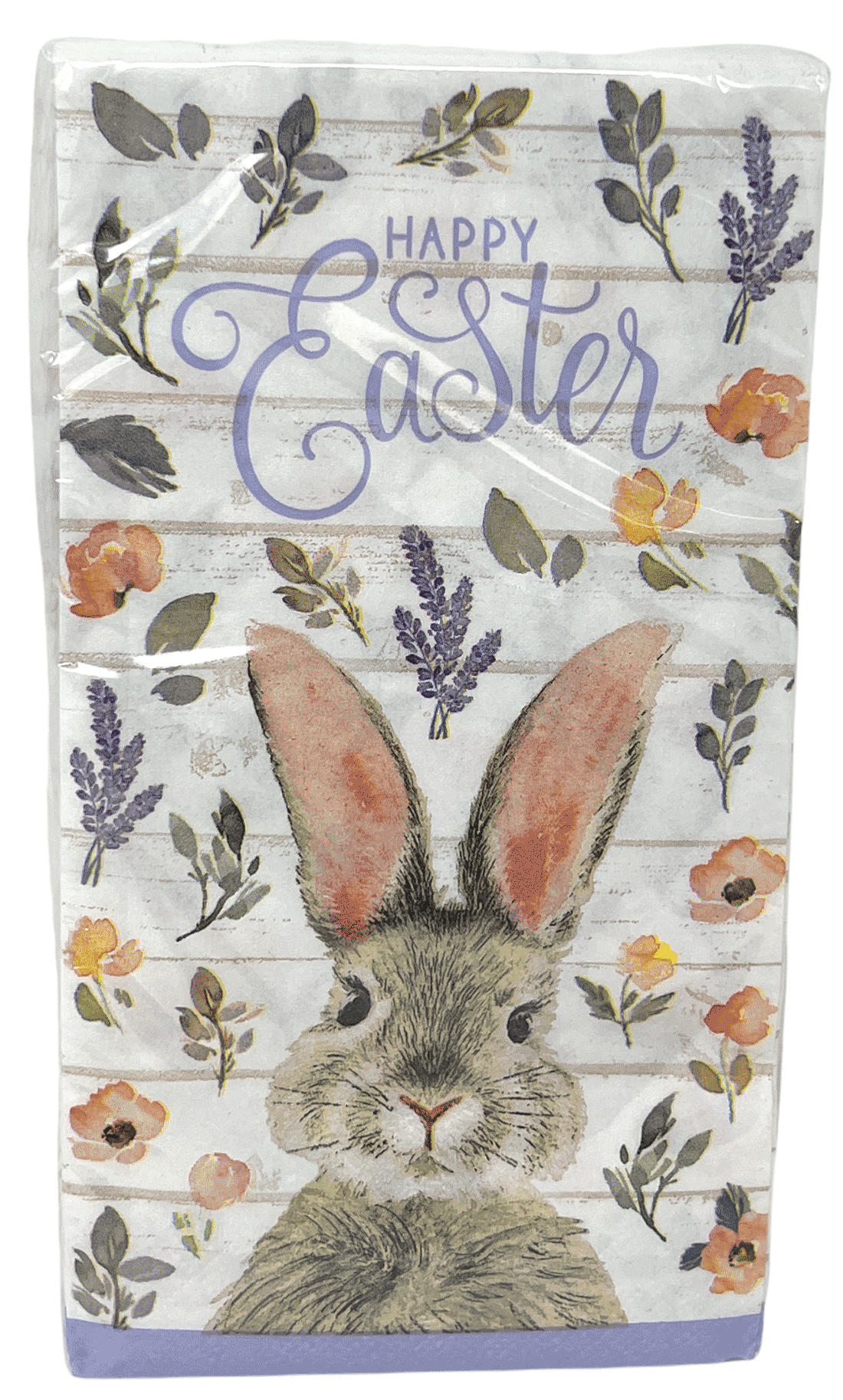 Northeast Home 2-ply Guest Towels Buffet Hostess Paper Napkins, 26-Count, Easter Spring (Happy Easter Gray Bunny)