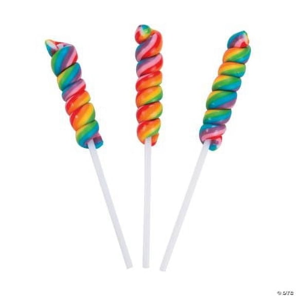 Mini Rainbow Twisty Lollipops, Bulk set of 24 Individually Wrapped