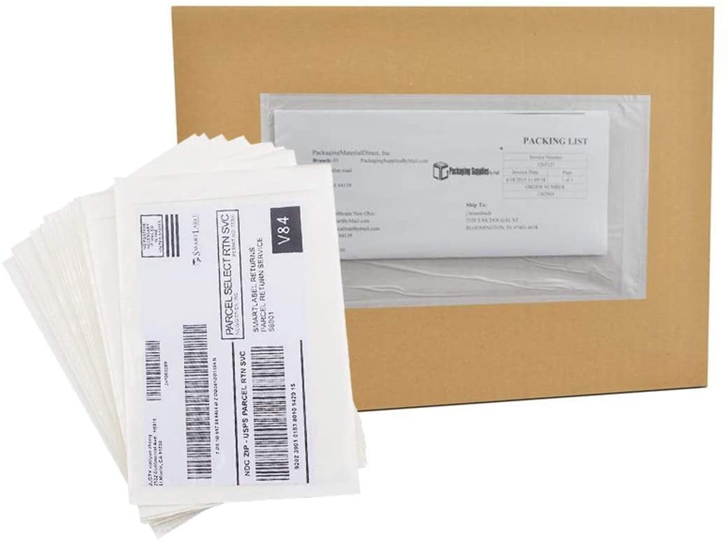 1000 4" x 3" Clear Packing List Envelopes Invoice Label Pouches 3.5 x 2.5" 