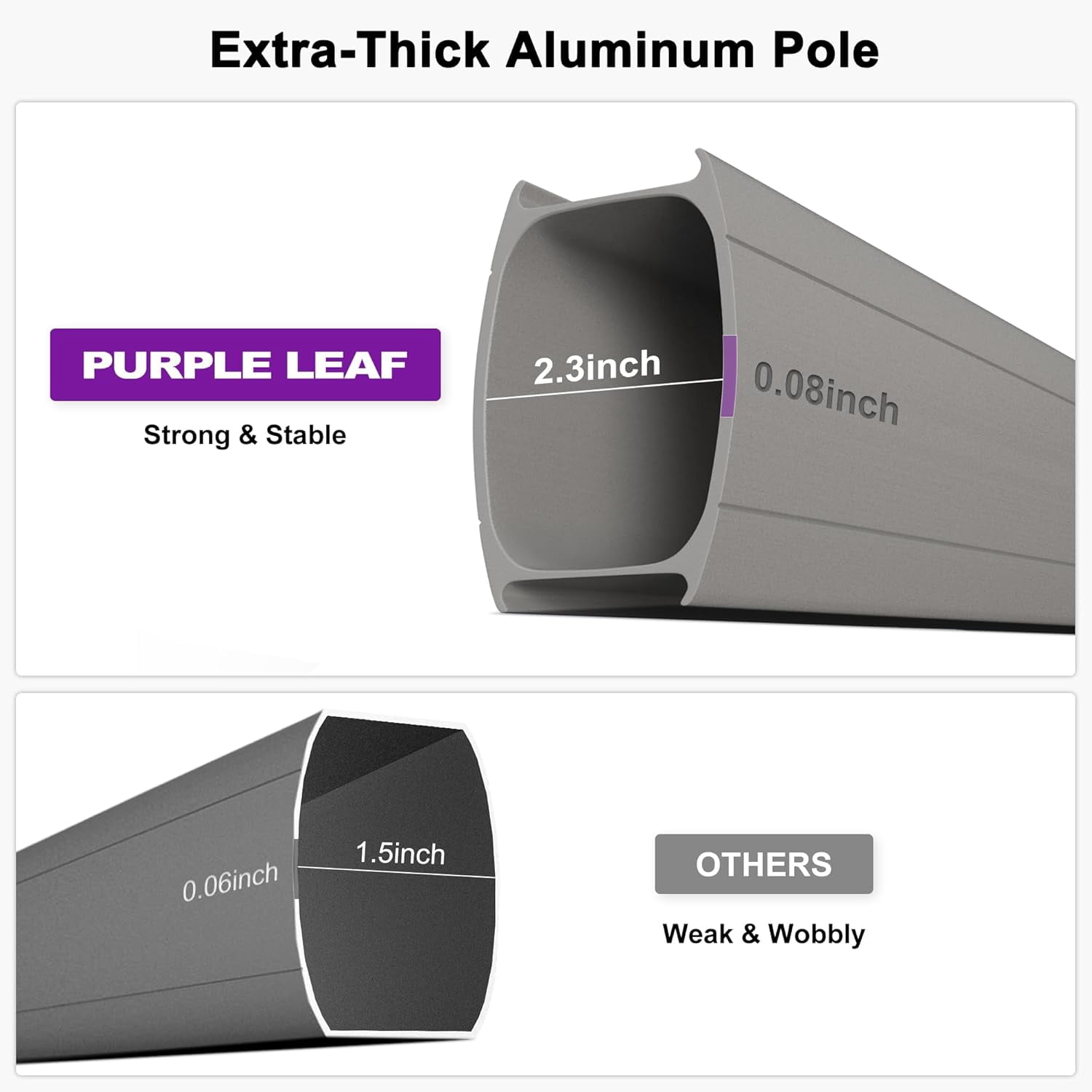 PURPLE LEAF OUTDOOR 8' X 8' Left-right Tilting Patio Umbrella Outdoor Swivel Cantilever Umbrella Aluminum Offset Umbrella with Champagne Frame for Garden Pool, Beige