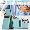 thumbnail image 5 of Dteck Back Wallet Phone Case for Samsung Galaxy S21 4G 5G with ID & Credit Card Holder Slots Pockets Wallet Back Cover Stand Flip Folio Leather Cell Cases Women Men, Mint, 5 of 8