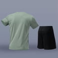 thumbnail image 4 of Gyexs Men's 2 Piece Shirts Shorts Sets Zipper Pockets Quick Drying Gym Athletic Clothes Workout Running Sets Summer Casual Outfits Green, Size M, 4 of 4