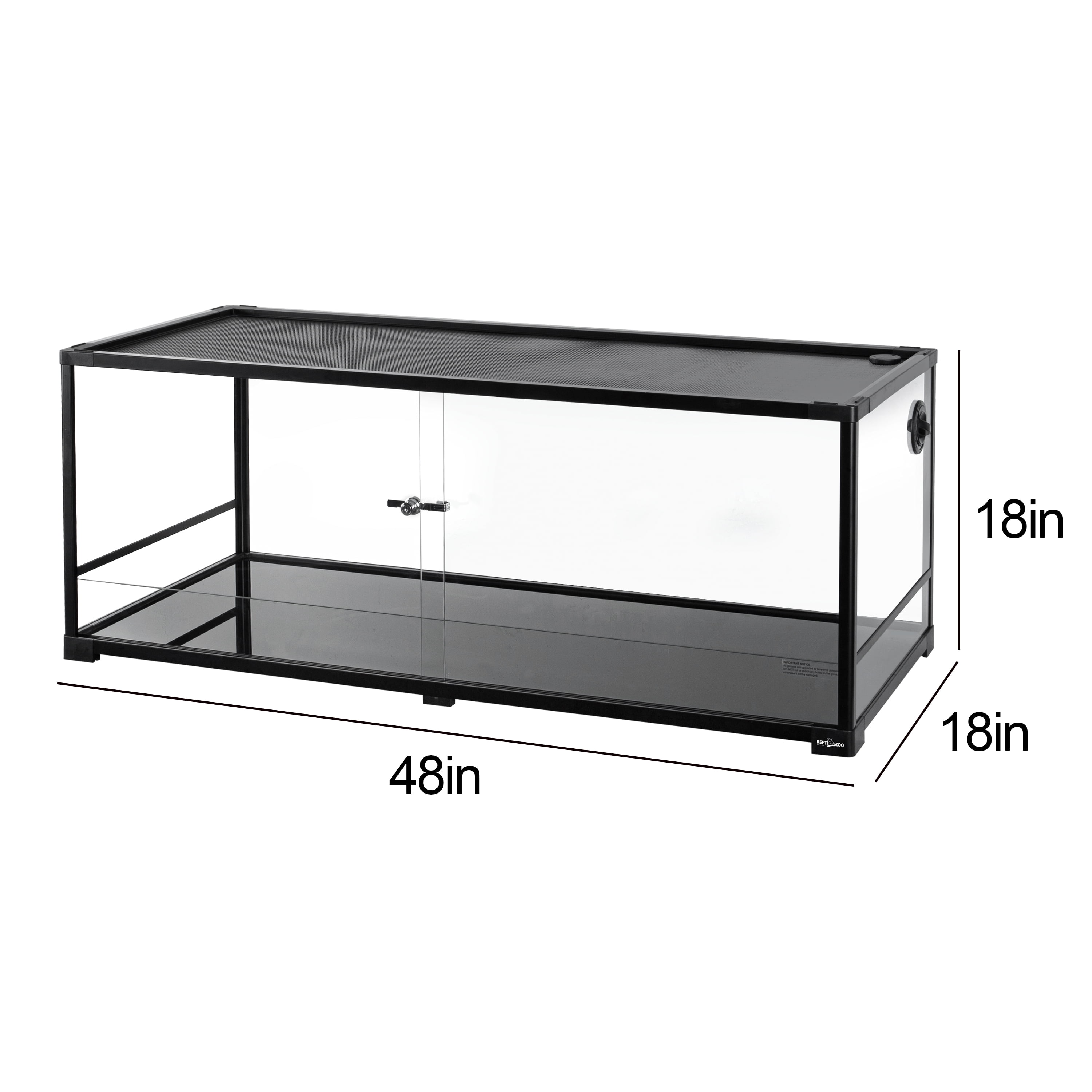 Reptile Glass Tank - 48 x 18 x 18 Inches Knock Down Full View Natural Terrarium